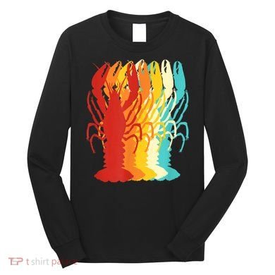 Retro Crawfish Novelty Cajun Crayfish Long Sleeve Shirt