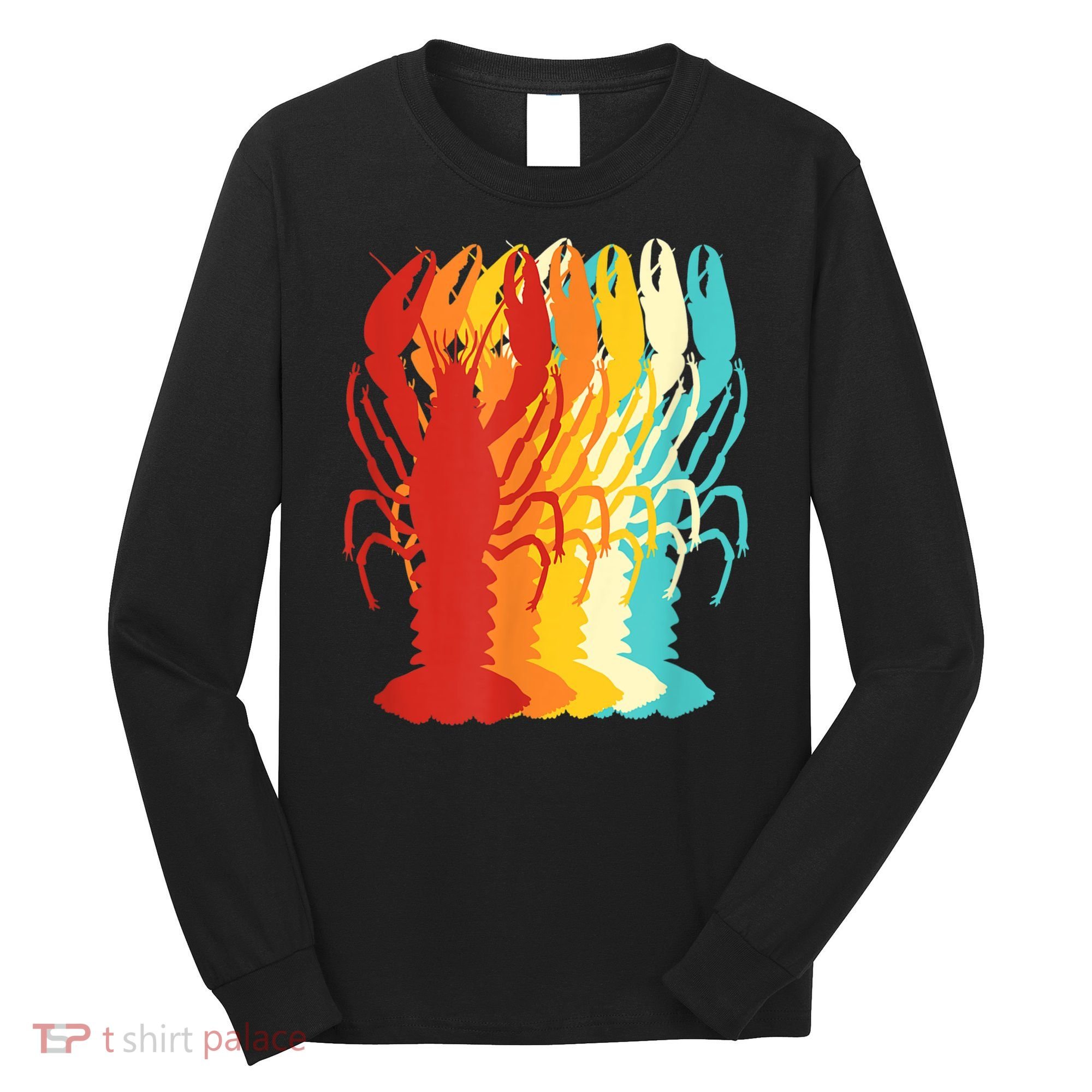 Retro Crawfish Novelty Cajun Crayfish Long Sleeve Shirt