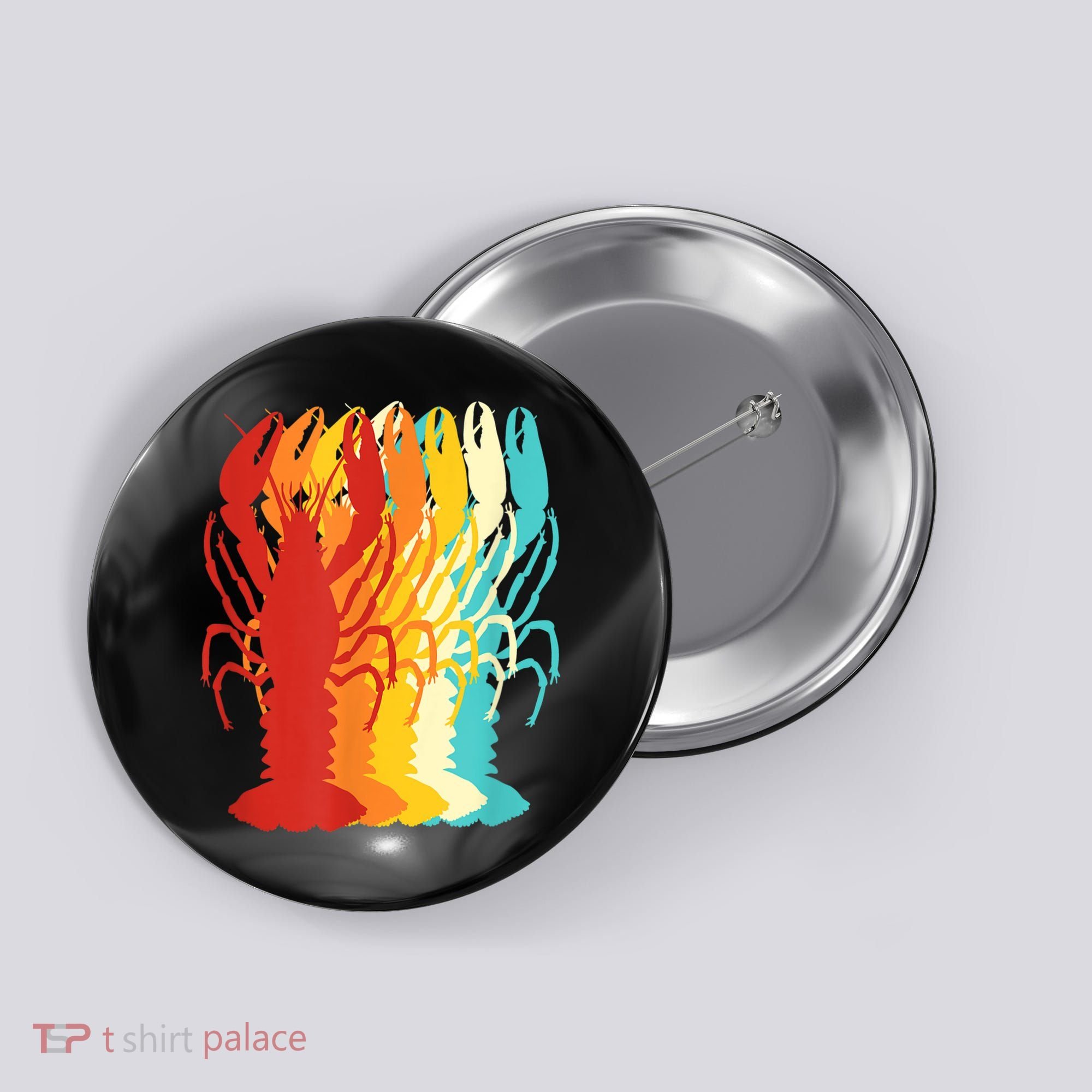 Retro Crawfish Novelty Cajun Crayfish Button