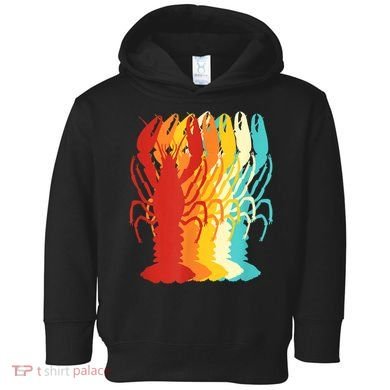 Retro Crawfish Novelty Cajun Crayfish Toddler Hoodie