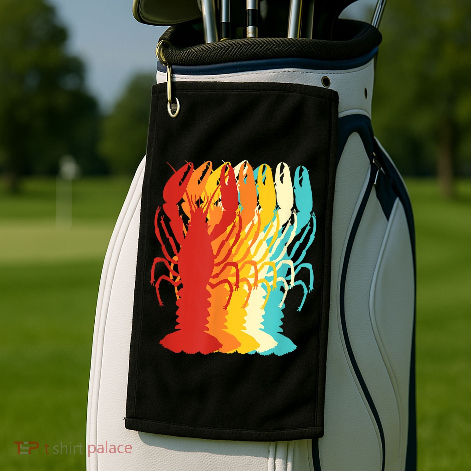 Retro Crawfish Novelty Cajun Crayfish Golf Towel
