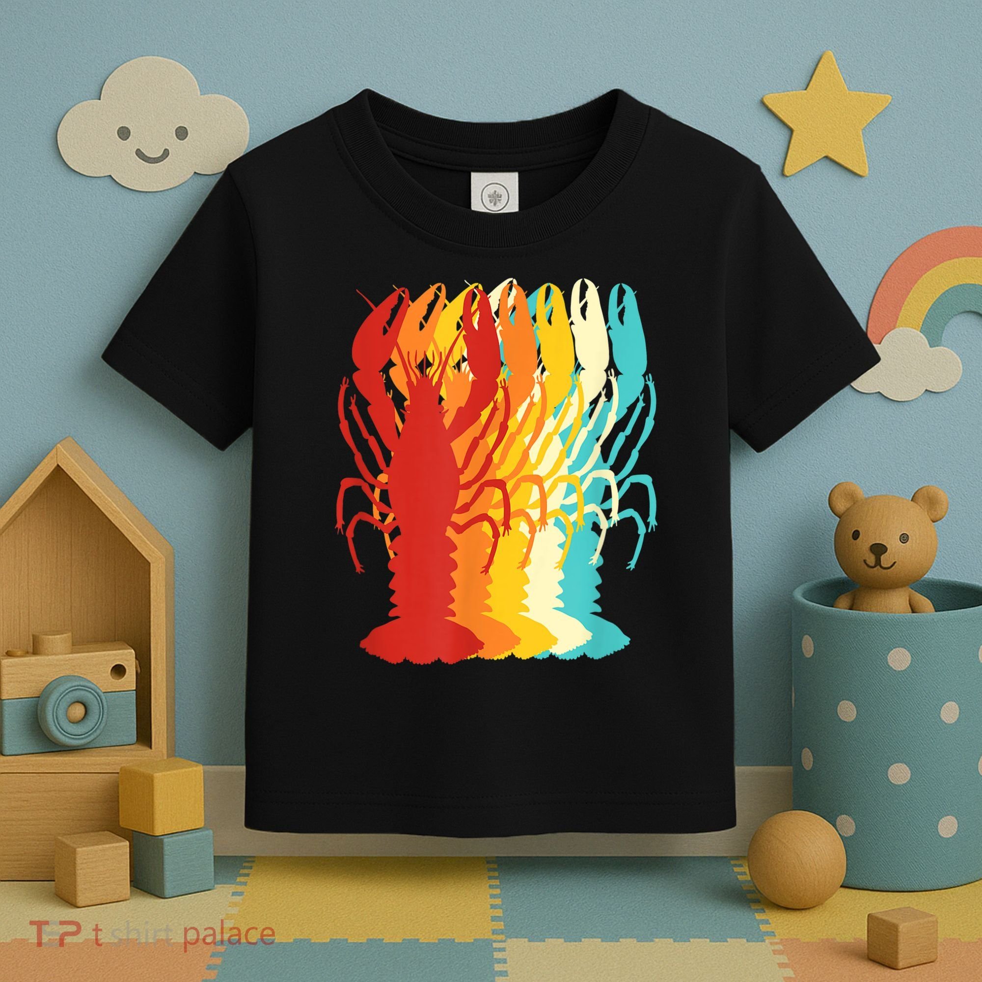 Retro Crawfish Novelty Cajun Crayfish Toddler T-Shirt