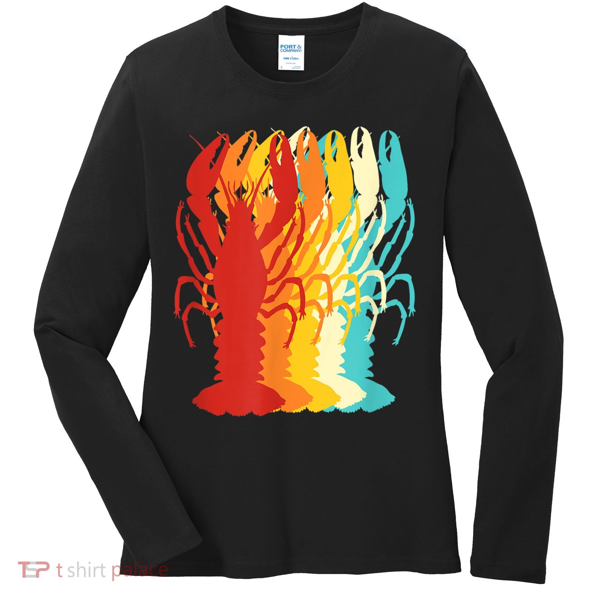 Retro Crawfish Novelty Cajun Crayfish Women's Long Sleeve Shirt