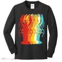Retro Crawfish Novelty Cajun Crayfish Kids Long Sleeve Shirt thumb 0