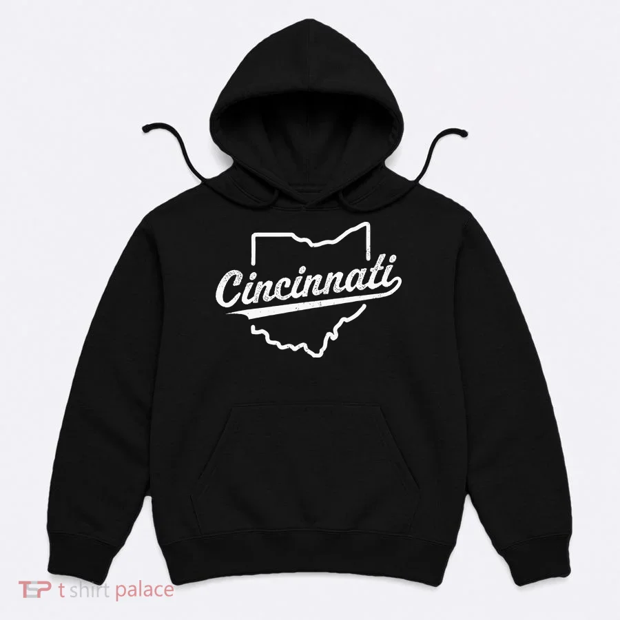 Retro Cincinnati Ohio 1788 Vintage Script Throwback Hoodie
