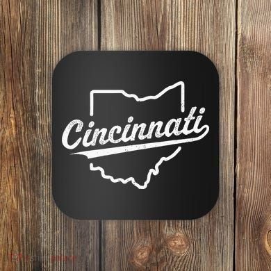Retro Cincinnati Ohio 1788 Vintage Script Throwback Coaster
