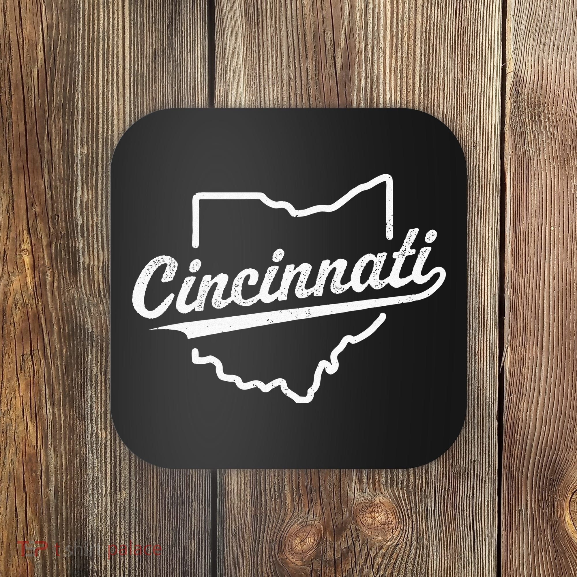 Retro Cincinnati Ohio 1788 Vintage Script Throwback Coaster