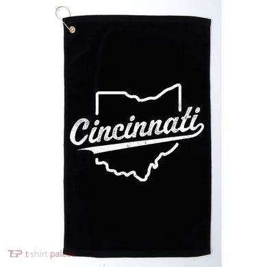 Retro Cincinnati Ohio 1788 Vintage Script Throwback Golf Towel