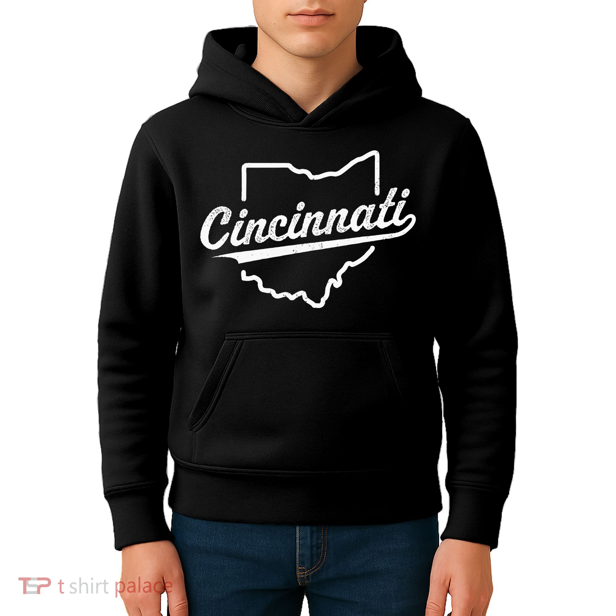 Retro Cincinnati Ohio 1788 Vintage Script Throwback Kids Hoodie