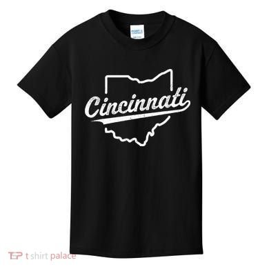 Retro Cincinnati Ohio 1788 Vintage Script Throwback Kids T-Shirt