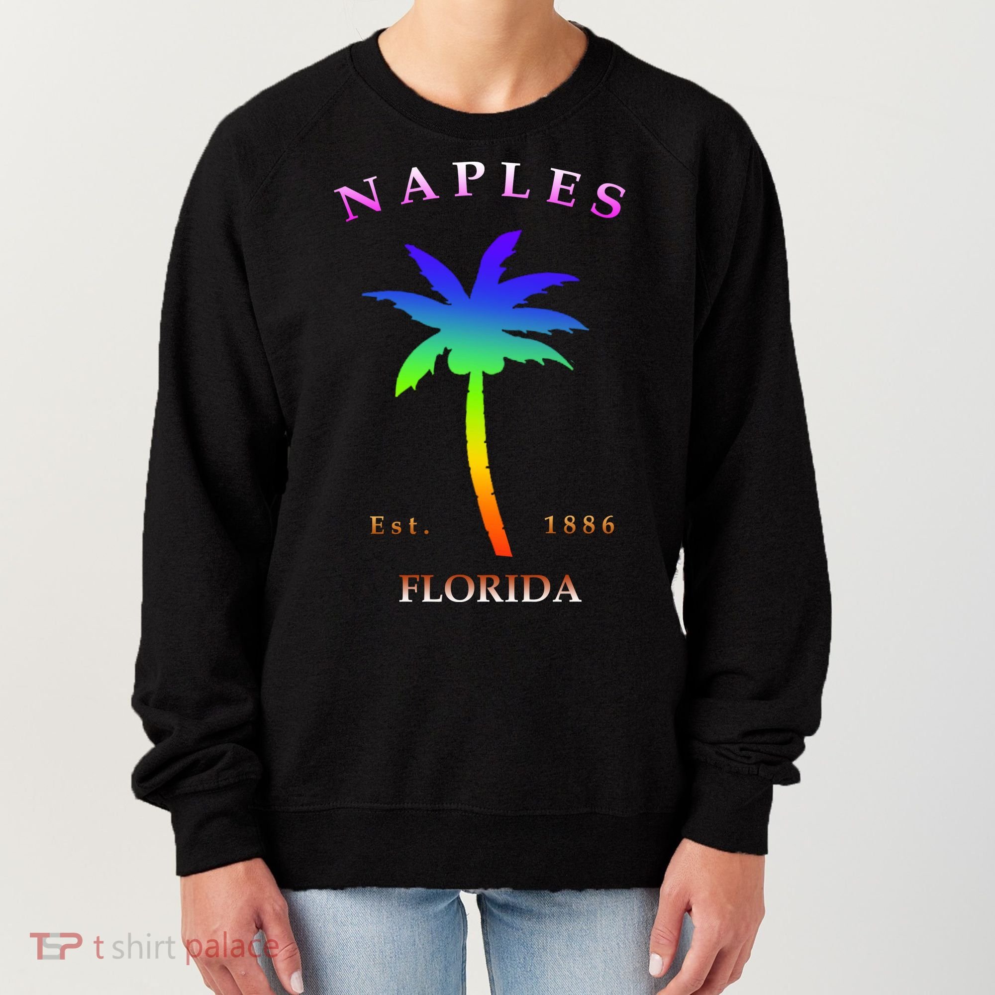 Retro Cool Original Naples Florida Beach Palm Tree Gift Women's Sweatshirt