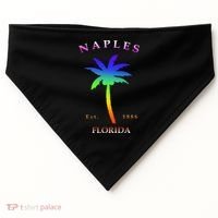 Retro Cool Original Naples Florida Beach Palm Tree Gift USA-Made Doggie Bandana thumb 0