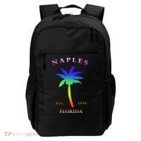 Retro Cool Original Naples Florida Beach Palm Tree Gift Backpack thumb 0