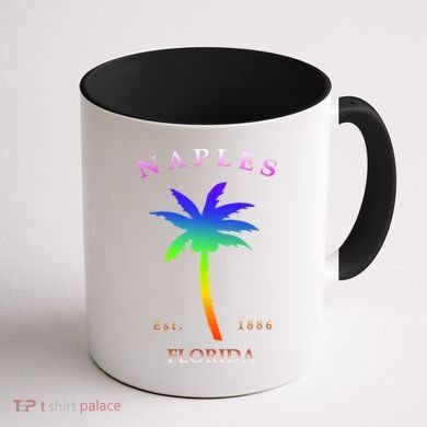 Retro Cool Original Naples Florida Beach Palm Tree Gift Coffee Mug back