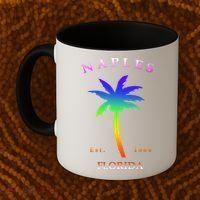 Retro Cool Original Naples Florida Beach Palm Tree Gift Coffee Mug thumb 2
