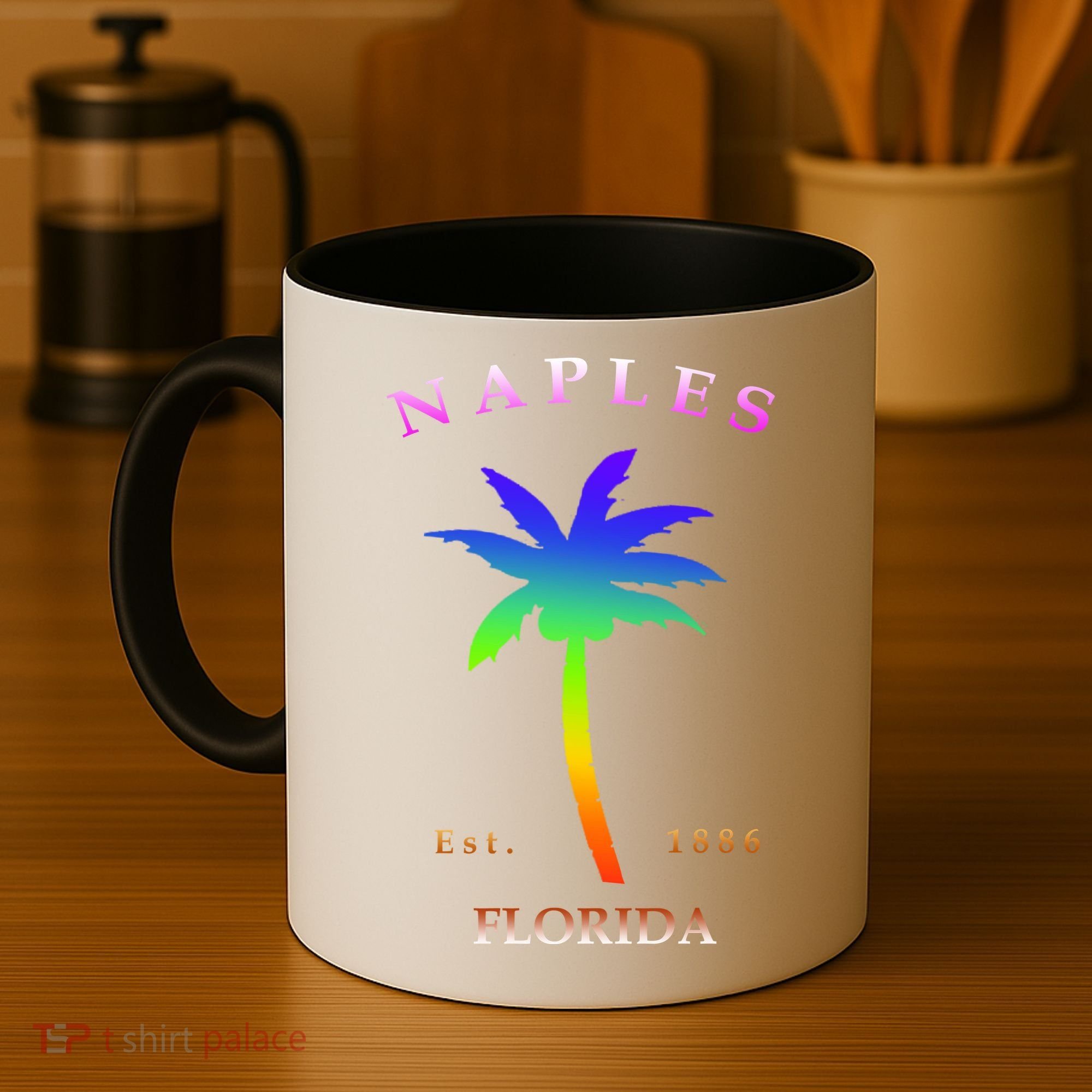 Retro Cool Original Naples Florida Beach Palm Tree Gift Coffee Mug