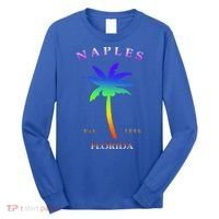 Retro Cool Original Naples Florida Beach Palm Tree Gift Long Sleeve Shirt thumb 0