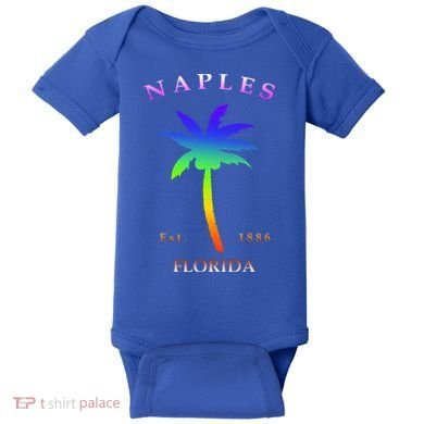 Retro Cool Original Naples Florida Beach Palm Tree Gift Baby Bodysuit