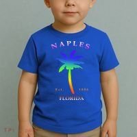 Retro Cool Original Naples Florida Beach Palm Tree Gift Toddler T-Shirt thumb 2