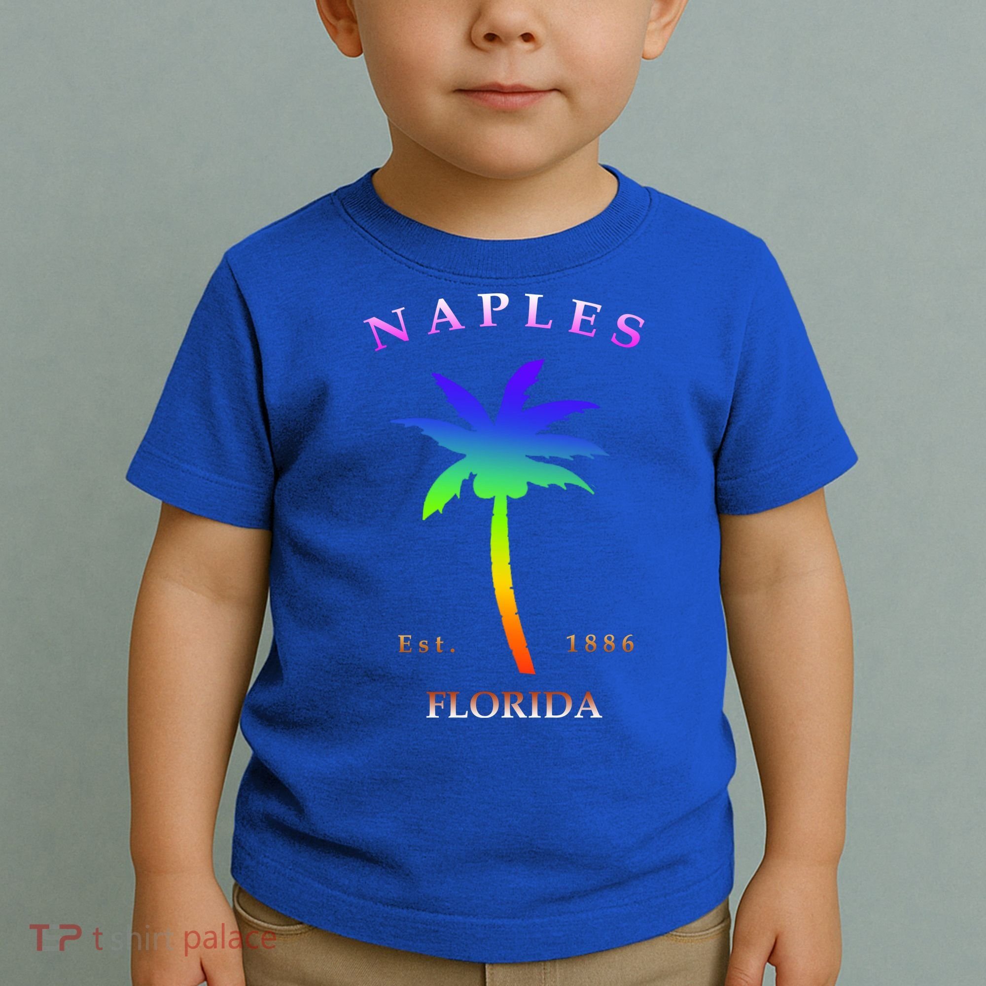 Retro Cool Original Naples Florida Beach Palm Tree Gift Toddler T-Shirt