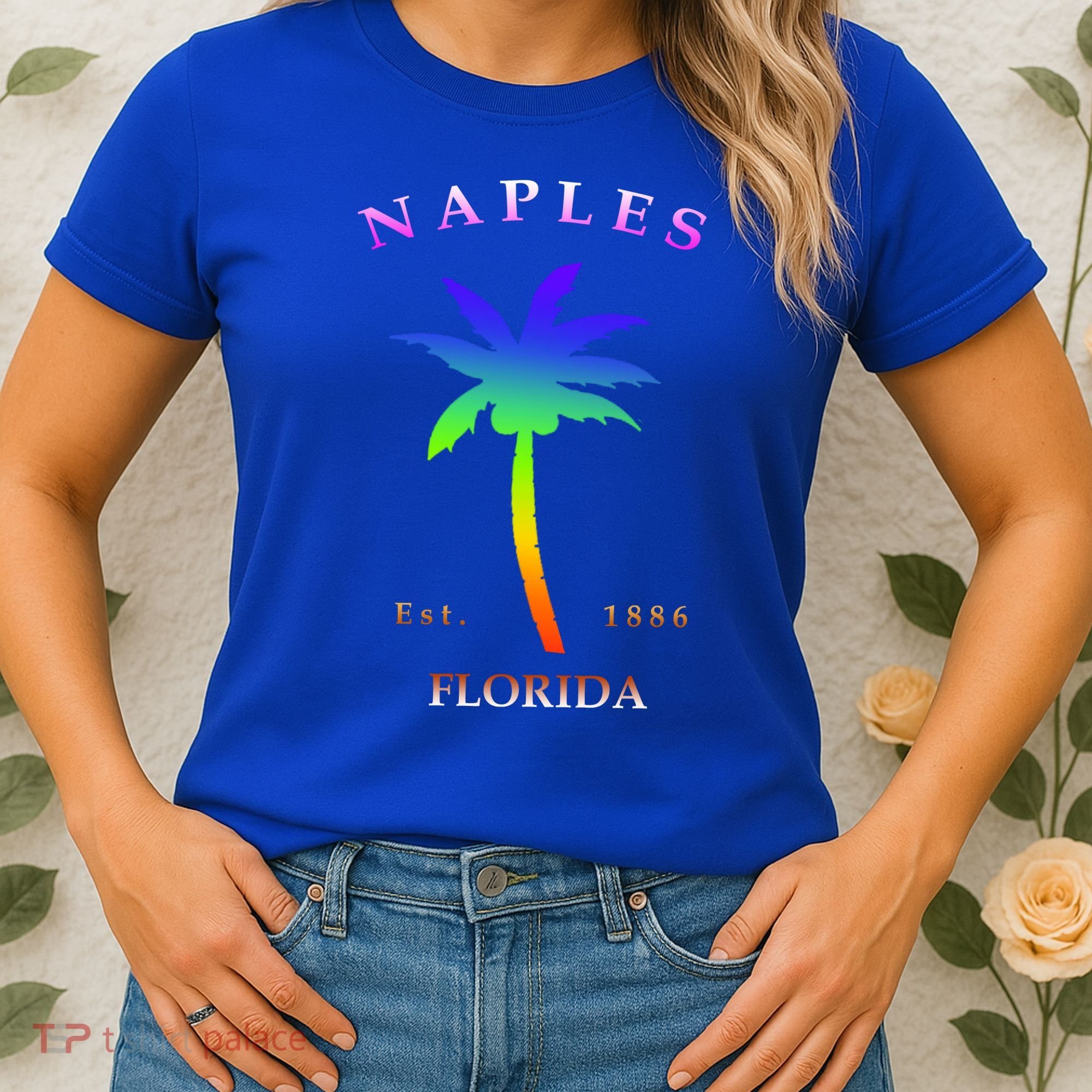 Retro Cool Original Naples Florida Beach Palm Tree Gift Women's T-Shirt