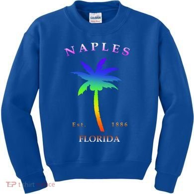Retro Cool Original Naples Florida Beach Palm Tree Gift Kids Sweatshirt