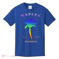 Retro Cool Original Naples Florida Beach Palm Tree Gift Kids T-Shirt thumb 0