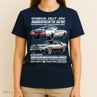 Retro Check Out My Muscles Cruisin Woodward Detroit To Pontiac 2025 T-Shirt thumb 4