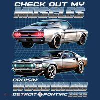 Retro Check Out My Muscles Cruisin Woodward Detroit To Pontiac 2025 T-Shirt thumb 7