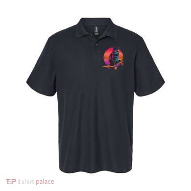 Retro Cat On Skateboard Retro Sunset Polo