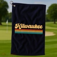 Retro City Of Milwaukee Golf Towel thumb 1