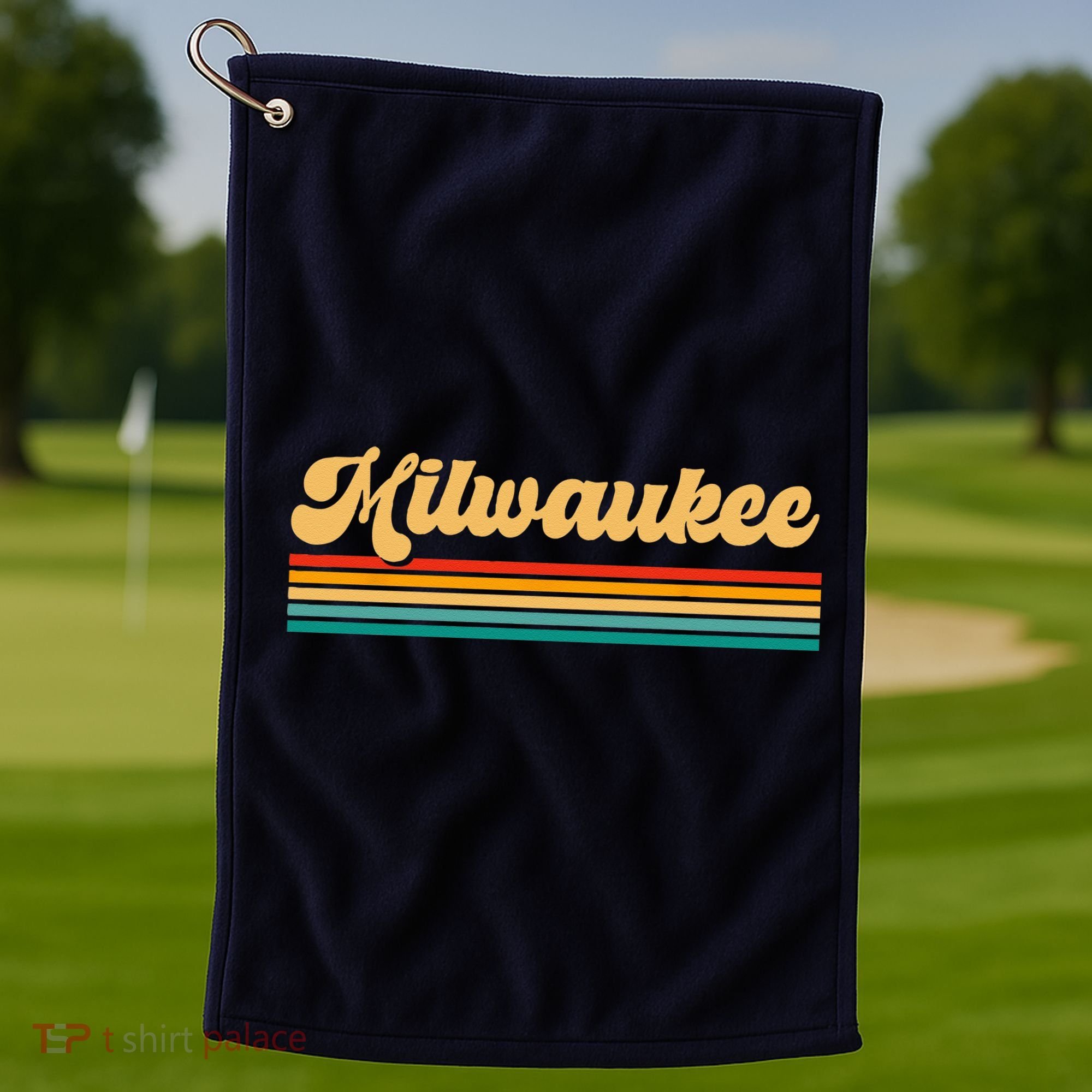 Retro City Of Milwaukee Golf Towel