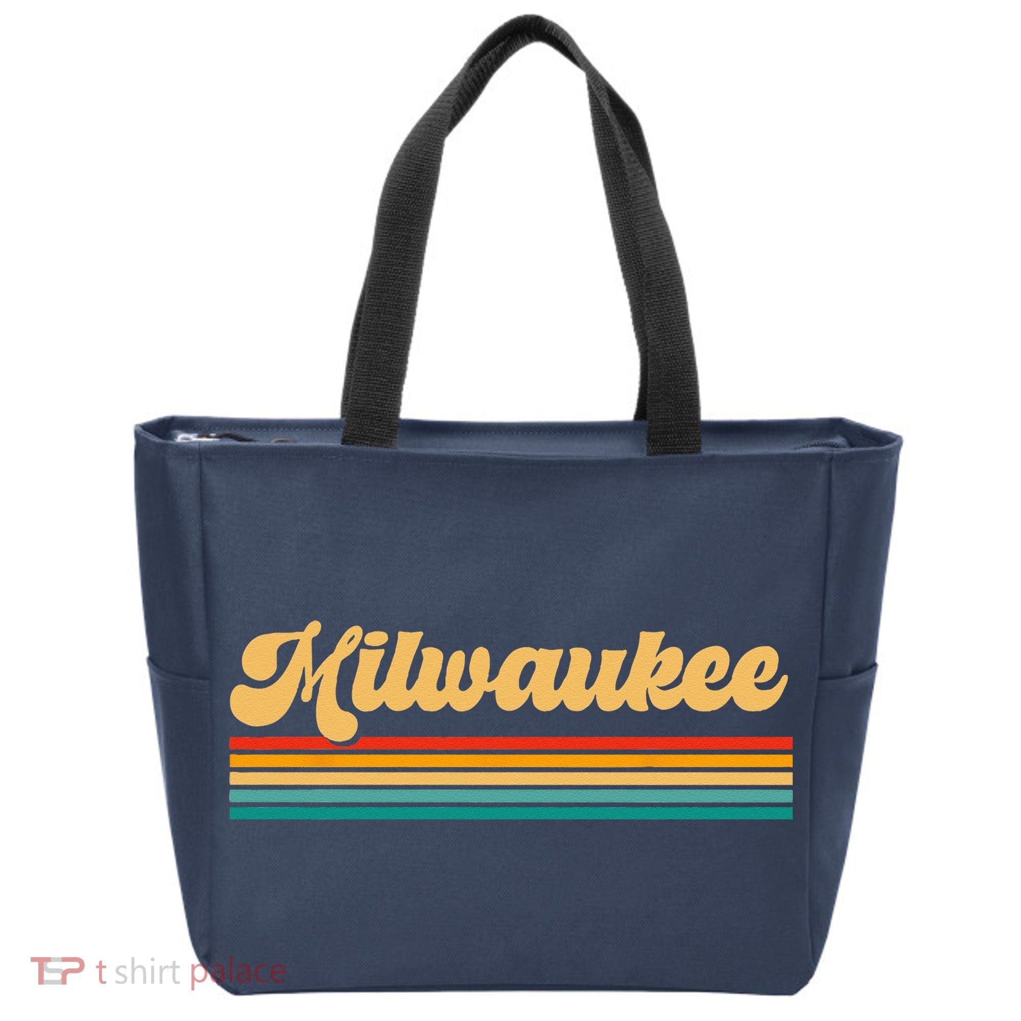 Retro City Of Milwaukee Tote Bag