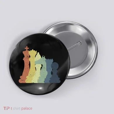 Retro Chess Outfit Chess Player Button