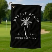 Retro Cool Original Myrtle Beach SC Palm Tree Novelty Golf Towel thumb 1