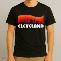 Retro Cleveland Ohio City Skyline vintage CLE souvenir T-Shirt thumb 3