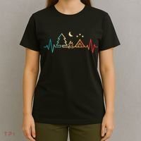 Retro Camping Outdoor Heartbeat Nature Camper Hiking T-Shirt thumb 4
