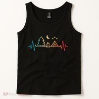 Retro Camping Outdoor Heartbeat Nature Camper Hiking Tank Top thumb 2