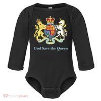 Royal Coat Of Arms, God Save The Queen Baby Long Sleeve Bodysuit thumb 0
