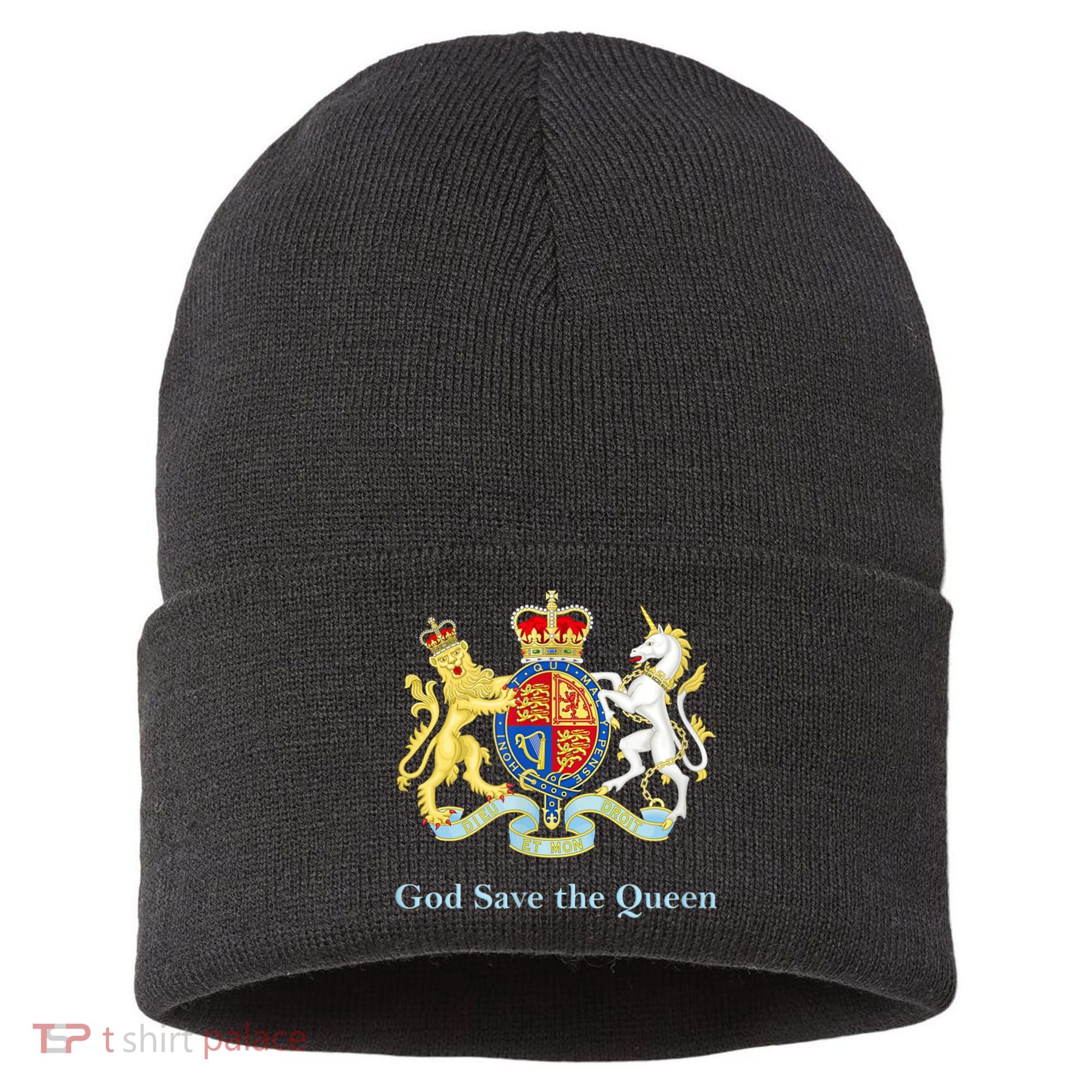 Royal Coat Of Arms, God Save The Queen Sustainable Knit Beanie