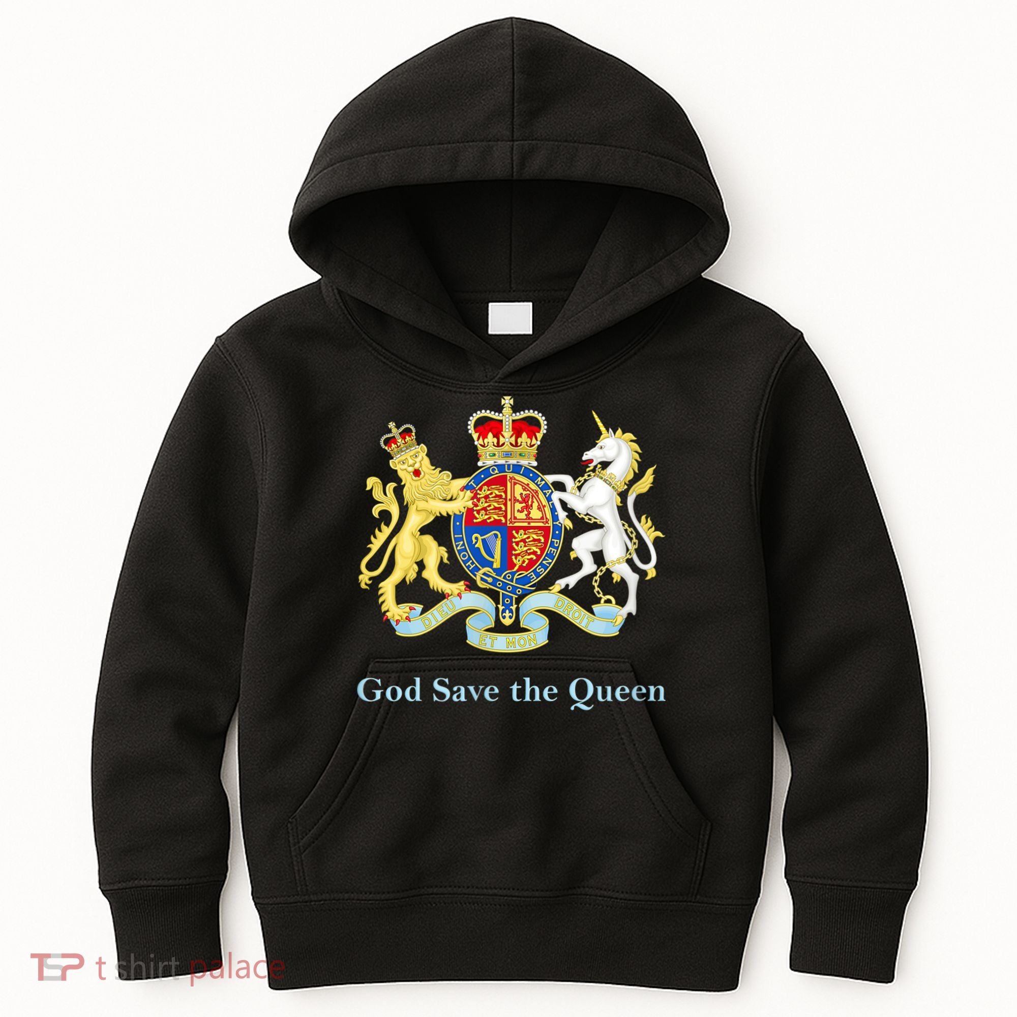 Royal Coat Of Arms, God Save The Queen Kids Hoodie