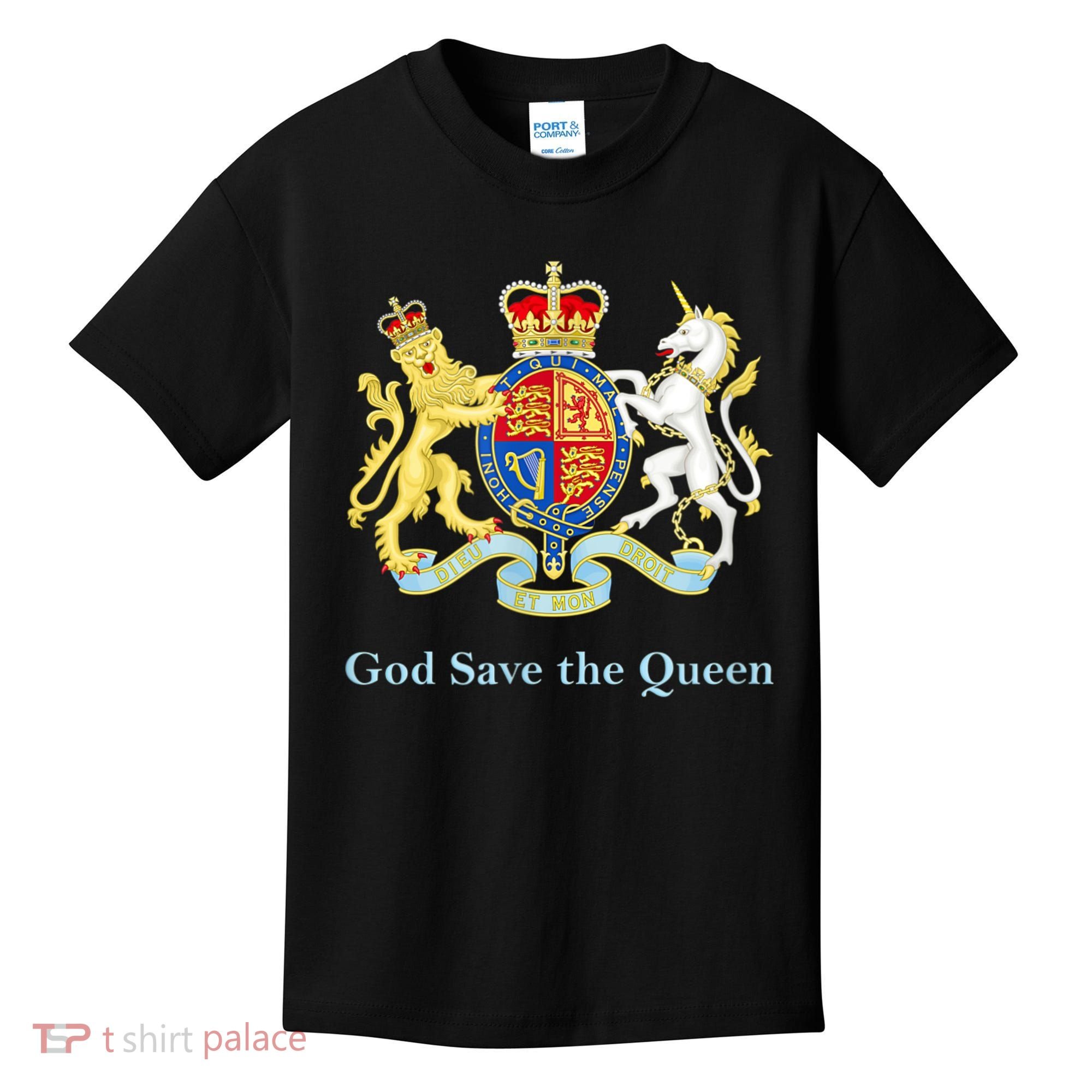 Royal Coat Of Arms, God Save The Queen Kids T-Shirt
