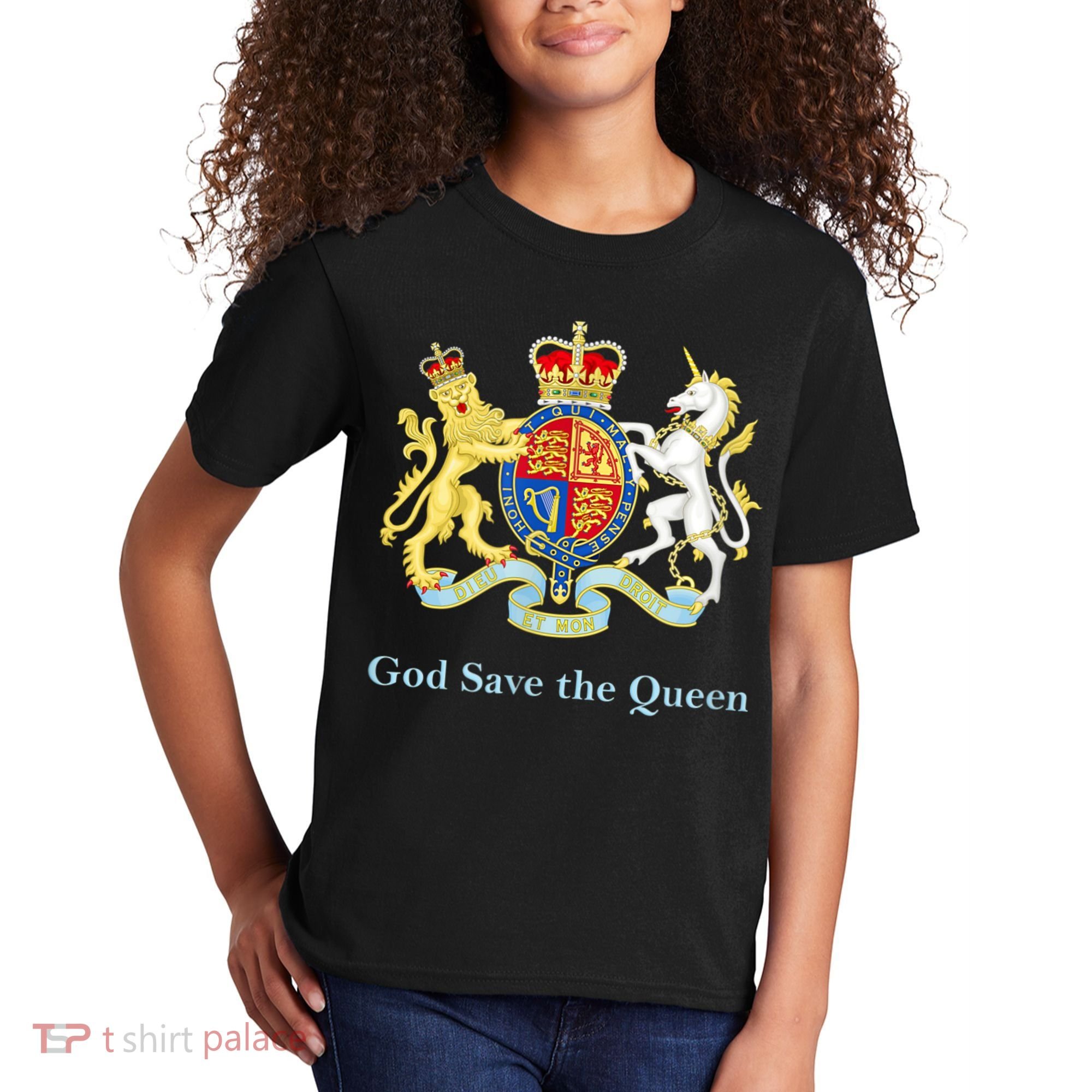 Royal Coat Of Arms, God Save The Queen Kids T-Shirt