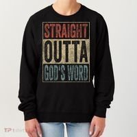 Retro Christian Outfit Straight Outta God's Word Women's Sweatshirt thumb 0