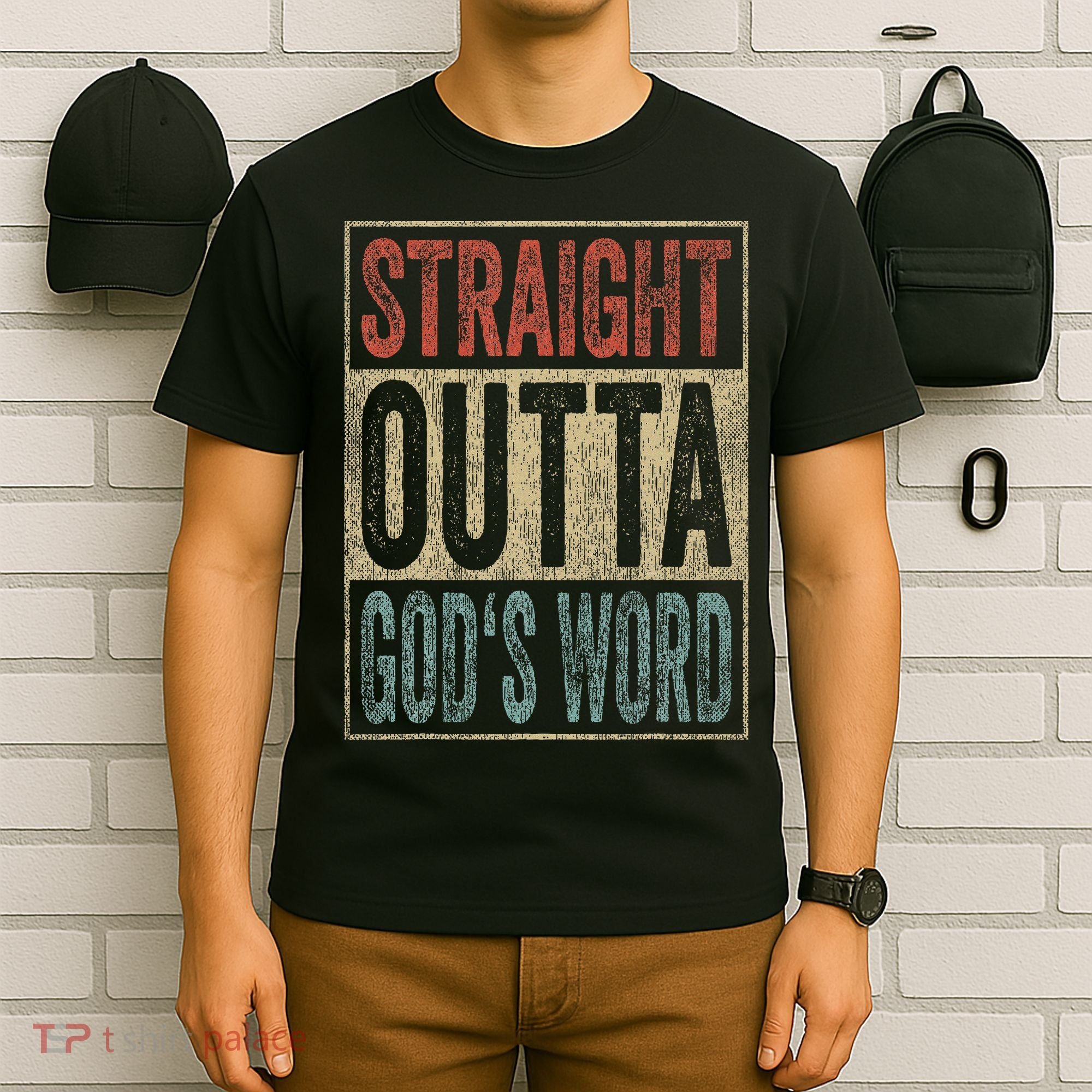 Retro Christian Outfit Straight Outta God's Word T-Shirt