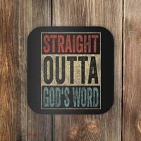 Retro Christian Outfit Straight Outta God's Word Coaster thumb 0