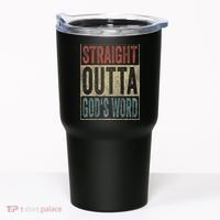Retro Christian Outfit Straight Outta God's Word Tumbler thumb 0