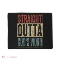 Retro Christian Outfit Straight Outta God's Word Mousepad thumb 0