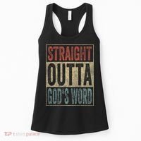 Retro Christian Outfit Straight Outta God's Word Women's Tank Top thumb 0
