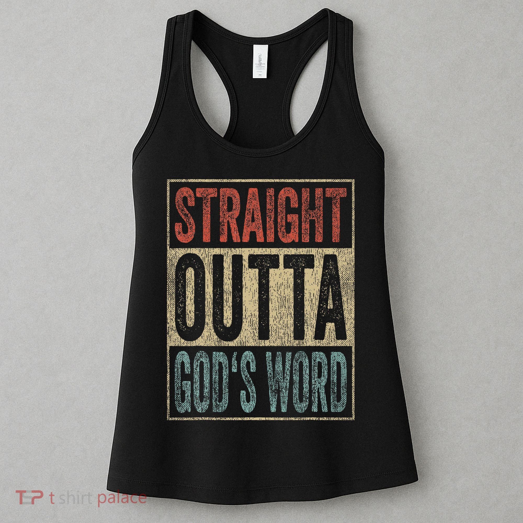 Retro Christian Outfit Straight Outta God's Word Women's Tank Top